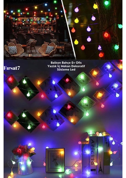 5 Metre 28 LED Fişli Rgb Mini Top LED Balkon Bahçe Ev Ofis Yazlık Iç Mekan Dekoratif Süsleme LED fiyatları