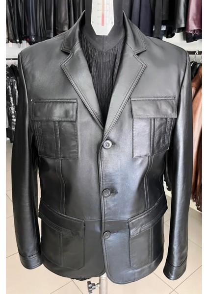 Forlan Hakiki Deri Erkek Siyah Blazer Ceket