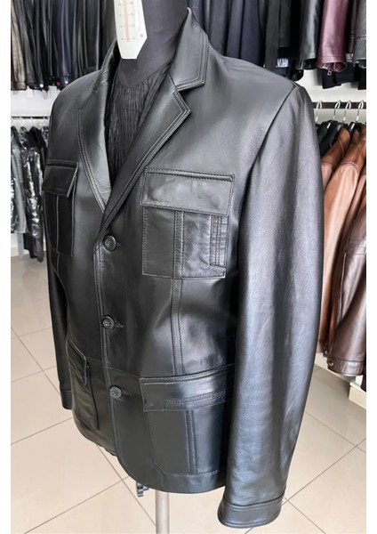Forlan Hakiki Deri Erkek Siyah Blazer Ceket