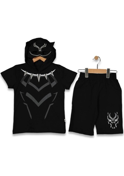 Batman Maske Kapüşonlu Şort Tişört Erkek Çocuk Takım
