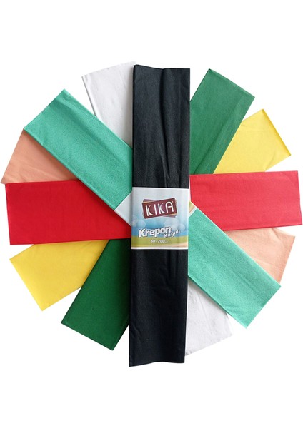 Karışık Renk Krapon Kağıdı 10 Renk 50X200 cm 10'lu Paket fiyatları