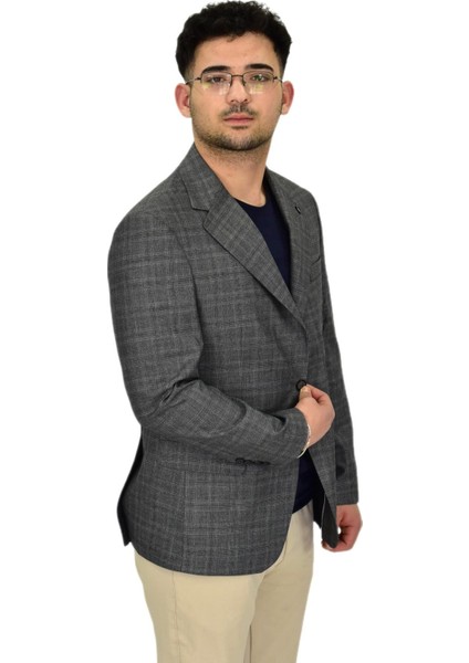 Erkek Ekose Tek Spor Ceket 4 Drop BGL-ST04477 modelleri