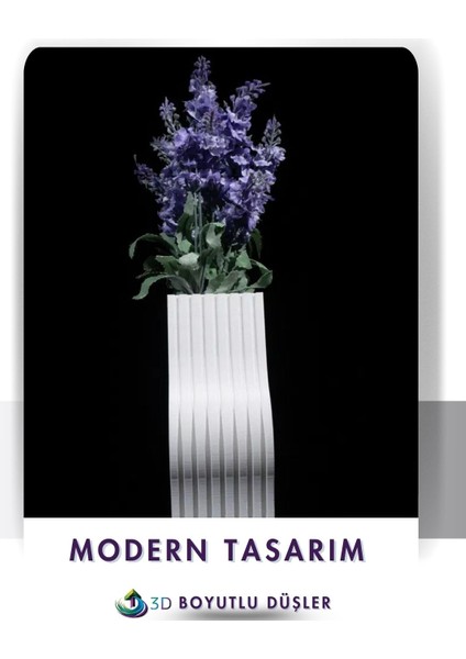 Modern Şık Mermer Desen Tasarım Vazo