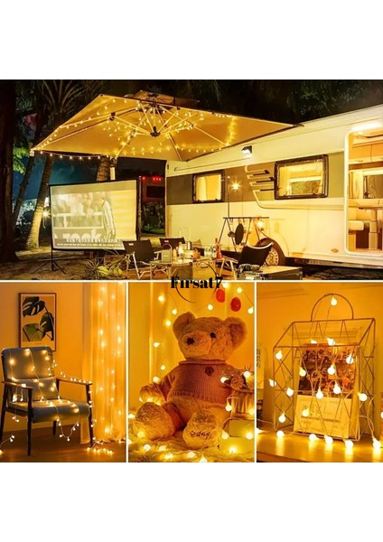 5 Metre 28 LED Fişli Gün Işığı Mini Top LED Balkon Bahçe Ev Ofis Iç-Dış Mekan Dekoratif Süsleme LED fiyatları