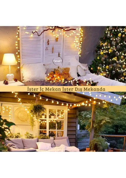 5 Metre 28 LED Fişli Gün Işığı Mini Top LED Balkon Bahçe Ev Ofis Iç-Dış Mekan Dekoratif Süsleme LED modelleri