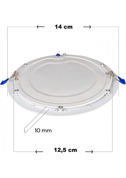 9W Tasarruflu LED Yuvarlak Beyaz Işık Sıva Altı Slim Panel Tavan Aydınlatma Armatürü- 10 Adettir
