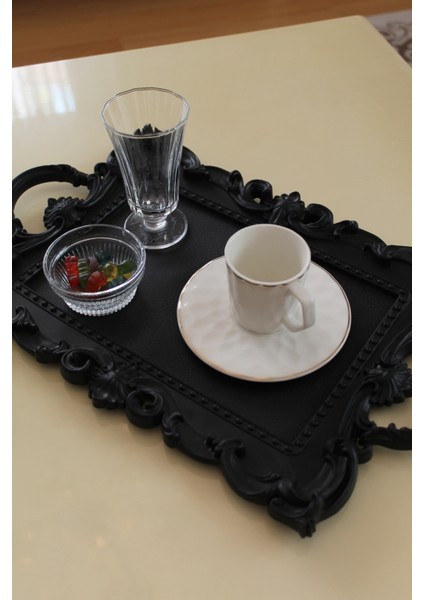 Dekoratif Kazablanka Şık Varaklı Sunum Tepsisi 30*20