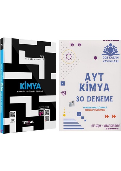 Ayt Kimya Konu Özetli Soru Bankası ve Çöz Kazan Deneme Seti 2 Kitap