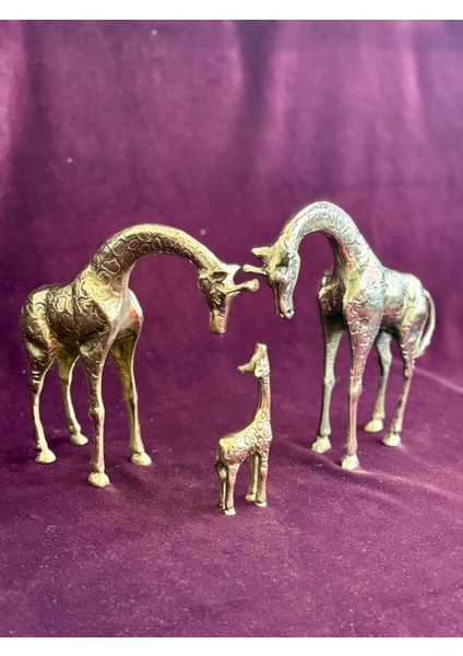 Pirinç Zürafa Ailesi Obje, Hediyelik, Biblo, Süs Eşyası fiyatları