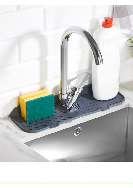 Elastik Musluk Mat Su Tutucu Düzenleyici Silikon Kaydırmaz Mutfak Banyo Lavabo Tezgah Üstü Matı fiyatları