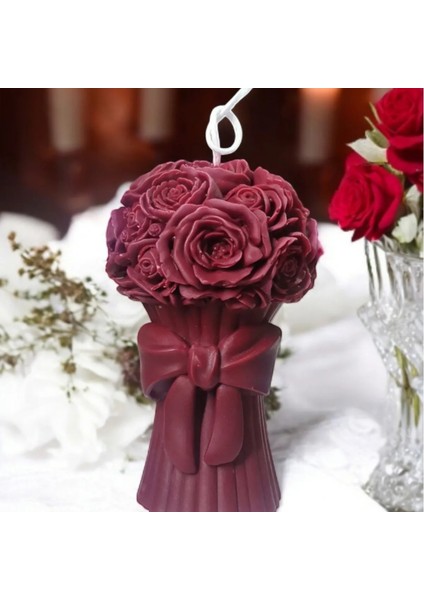 Çiçek Buketi Dekoratif ve Hediyelik Kokulu Organik Soya Mumu fiyatları