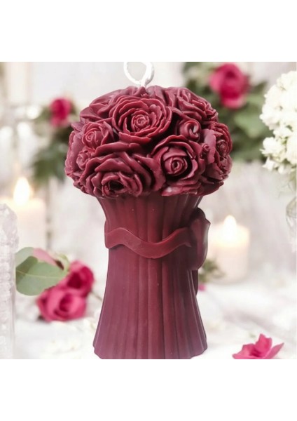 Çiçek Buketi Dekoratif ve Hediyelik Kokulu Organik Soya Mumu fırsatları