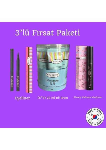 Rıvecowe Klab Makyaj Seti ( 3'lü Fırsat Paketti)