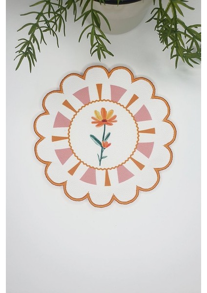 Folk Stili Dekoratif Kenar Çiçekli Nakış Kenar Kumaş Kokteyl Peçetesi 1 Adet