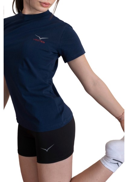 Active Serisi – Pamuklu Esnek Kadın Spor Lacivert Tişört fiyatları