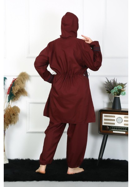 Büyük Beden Tesettür Mayo 7XL-8XL-9XL-10XL Bordo 55010