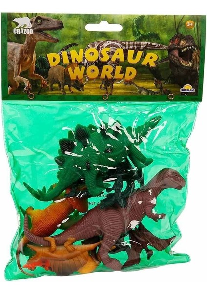 0710 Dinozorların Dünyası Poşetli Hayvan Oyun Seti Orta Boy