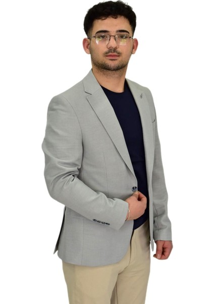 Erkek Gri Tek Spor Ceket Çift Yırtmaçlı BGL-ST04465 modelleri