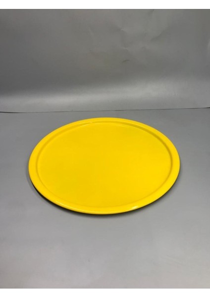 30 cm Mat Sarı Metal Yuvarlak Çay, Kahve, Pasta Servis Tepsisi Dekoratif Sunum Tepsisi modelleri