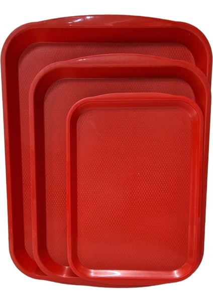 3 Boy Abs Plastik Kırmızı Renk Servis Tepsisi modelleri