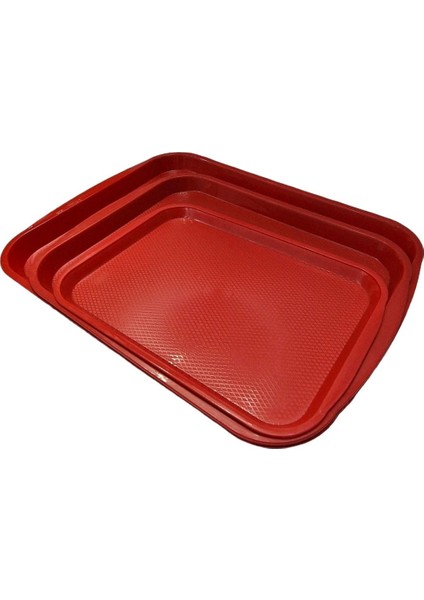 3 Boy Abs Plastik Kırmızı Renk Servis Tepsisi indirimleri