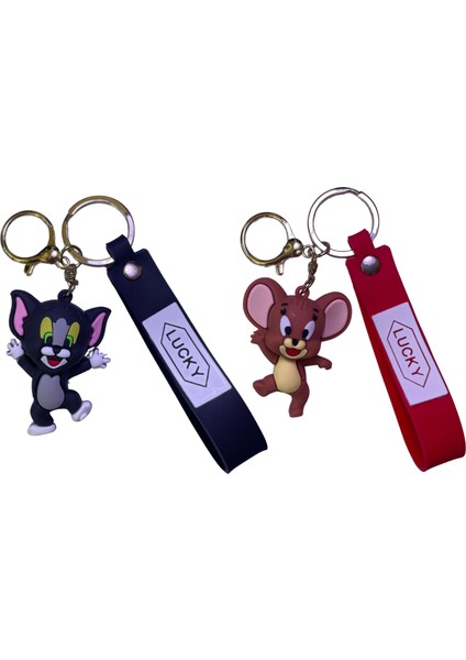 Tom ve Jerry Çift 3D Anahtarlık 2 Adet