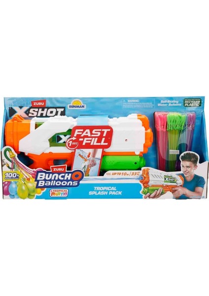 56568 Sun-Zur-X-Shot Water Balon Atan Su Tabancası Bunch O Balloons-X-Shot