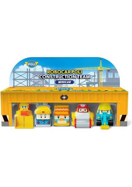 Polı MRT-761 Robocar Poli Mini Inşaat Araçları 5li Set