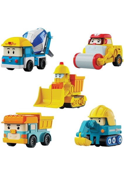 Polı MRT-761 Robocar Poli Mini Inşaat Araçları 5li Set