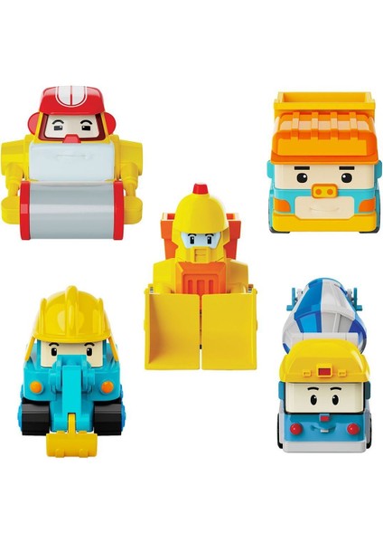 Polı MRT-761 Robocar Poli Mini Inşaat Araçları 5li Set