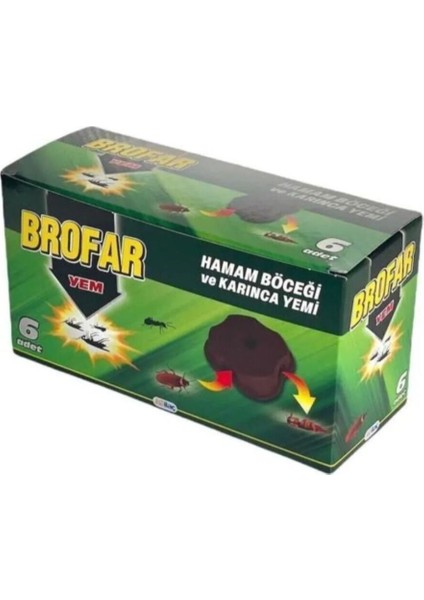 Karınca Yemi Hamam Böceği Yemi Brofar 6 Adetli Tablet Böcek Yemi