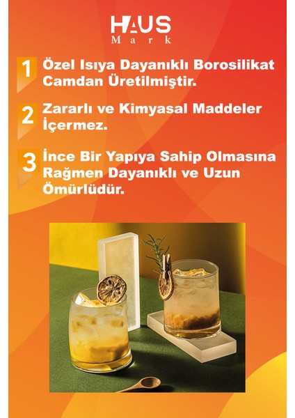 Brown Serisi 2 Adet Bardak Isıya Dayanıklı Borosilikat Bardak