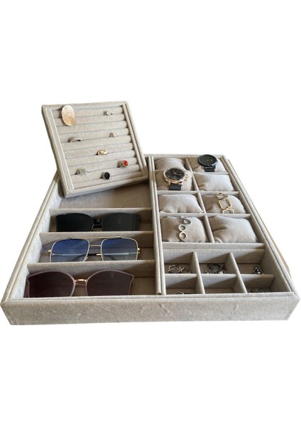 Sütlü Kahve Çekmece Içi Yastıklı Saat,yüzük ve Bileklik Düzenleyici fiyatları