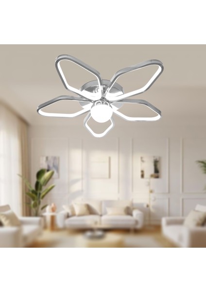 TT337-KR Tt Aydınlatma 3 Renk Modüllü Toplu Krom Kaplama Plafonyer LED Avize