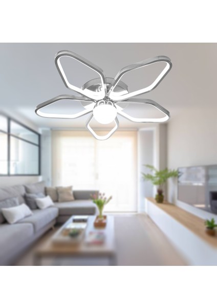 TT337-KR Tt Aydınlatma 3 Renk Modüllü Toplu Krom Kaplama Plafonyer LED Avize