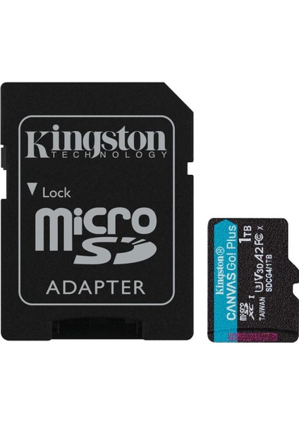 Kingston Sdcg4-1tb 1tb Microsdxc Canvas Go Plus Gen4 200MB-S A2 U3 V30 Card + Adp Hafıza Kartı