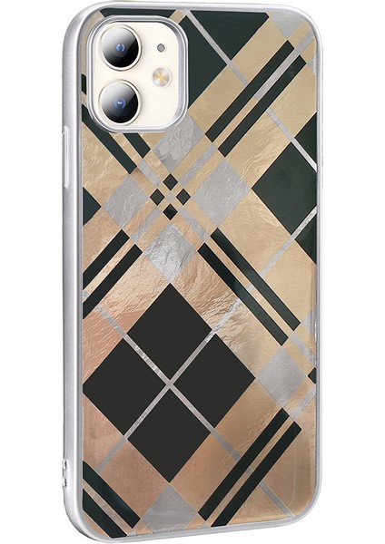 Iphone 11 Uyumlu Kılıf Kamera Kısmı Çıkıntı Geometrik Kurdele Leoapar Desenli Estetik Kapak fiyatları