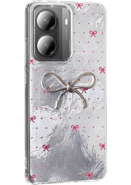 Xiaomi Poco X7 Pro Uyumlu Kılıf Kamera Korumalı Kurdele Deseni Parıltılı Parçacıklı Slikon Kapak fiyatları