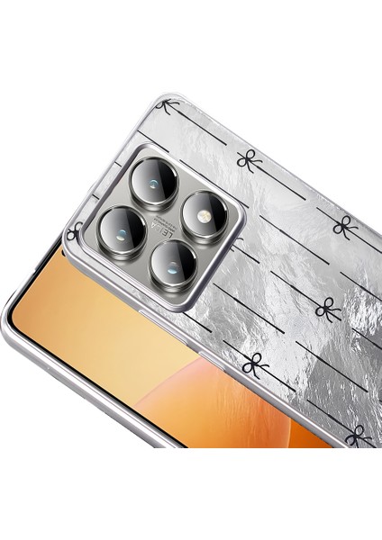 Xiaomi Redmi Note 14 Pro Kılıf Kamera Kısmı Çıkıntı Geometrik Kurdele Leoapar Desenli Estetik Kapak modelleri