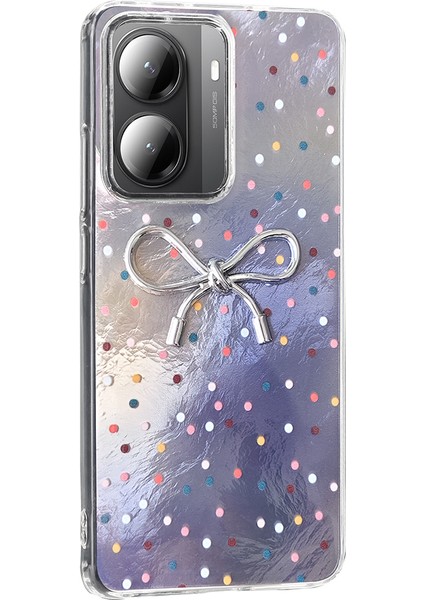 Xiaomi Poco X7 Pro Uyumlu Kılıf Kamera Korumalı Kurdele Deseni Parıltılı Parçacıklı Slikon Kapak fiyatları