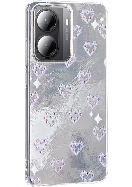 Xiaomi Poco X7 Pro Uyumlu Kılıf Kamera Korumalı Kurdele Deseni Parıltılı Parçacıklı Slikon Kapak fiyatları