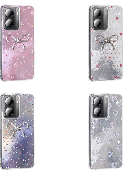 Xiaomi Poco X7 Pro Uyumlu Kılıf Kamera Korumalı Kurdele Deseni Parıltılı Parçacıklı Slikon Kapak