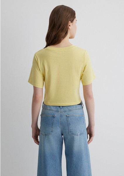 Sarı Crop Basic Tişört 1613072-71285