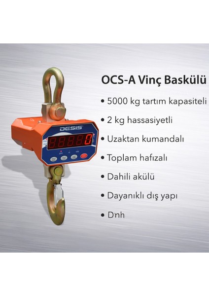Desis Ocs-A Dijital Vinç Baskülü 5 Ton fırsatları