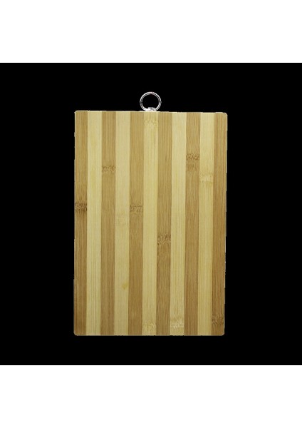 Ahşap 20X30CM Beyaz Çizgili Bambu Kesim Panosu Metal Kulplu