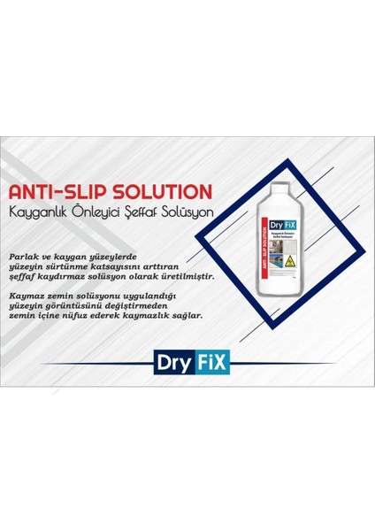 Kayganlık Önleyici Şeffaf Solüsyon 1 Lt