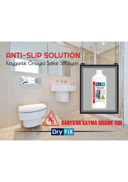 Kayganlık Önleyici Şeffaf Solüsyon 1 Lt
