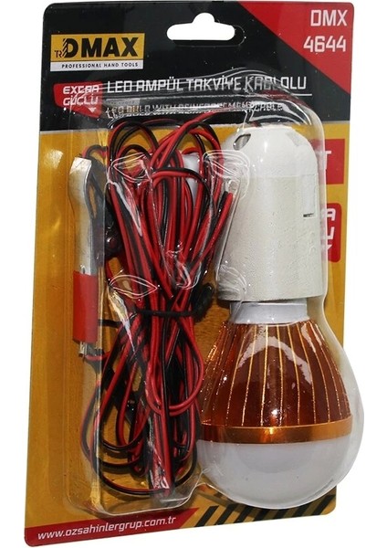 Seyyar - LED Lamba Akü Takviye Kablolu= 4mt 12V - 5W