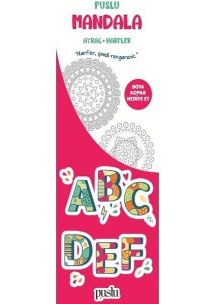 Puslu Mandala Çocuk Ayraç/ Harfler