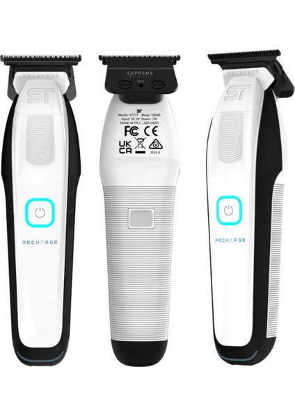Beyaz Recharge Trimmer | 3 Şarj Seçeneği | Rgb LED Gösterge | Ergonomik